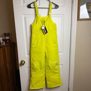 L.L.Bean Kids Cold Buster Bib Snow Pants Insulated Vibrant Chartreuse Size 10